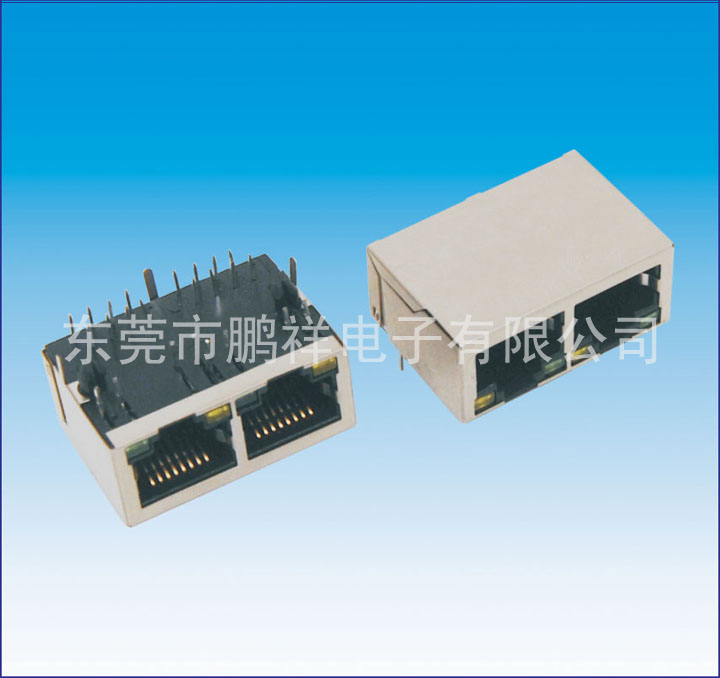 RJ45系列，1X2 雙口內(nèi)置變壓器RJ4