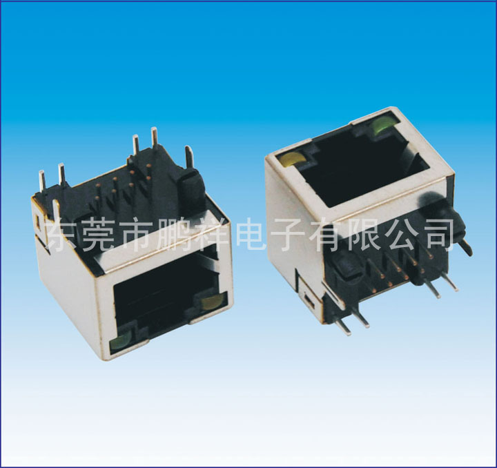 RJ45系列，帶燈8P8C DIP 全包殼